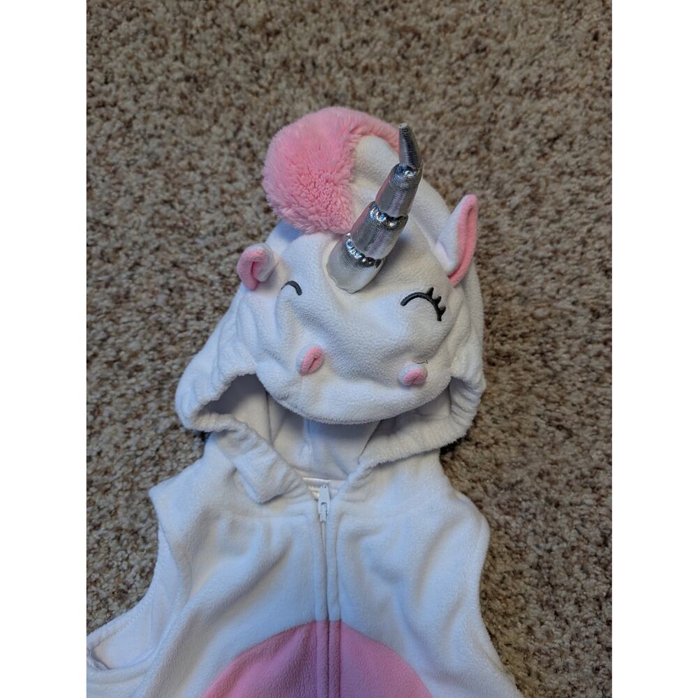 Carter's Baby Unicorn, Fleece Halloween Costume Vest Sleeveless White & Pink 12M - Picture 4 of 8